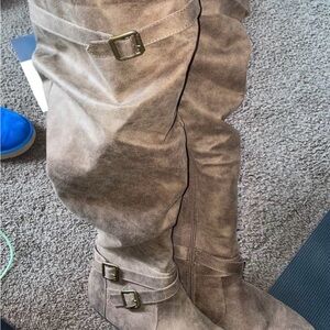 Torrid Taupe Over the Knee Boots